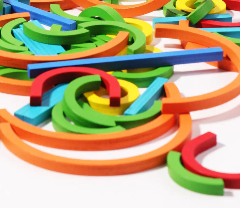 Montessori Creative Sticks and Rings Puzzle