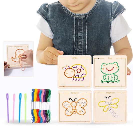 Embroidery Wooden Lacing Toy