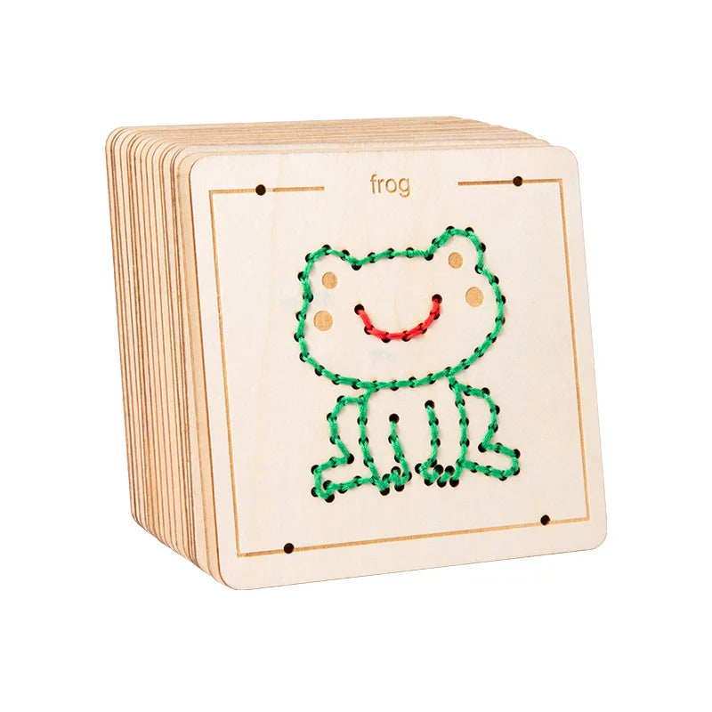 Embroidery Wooden Lacing Toy