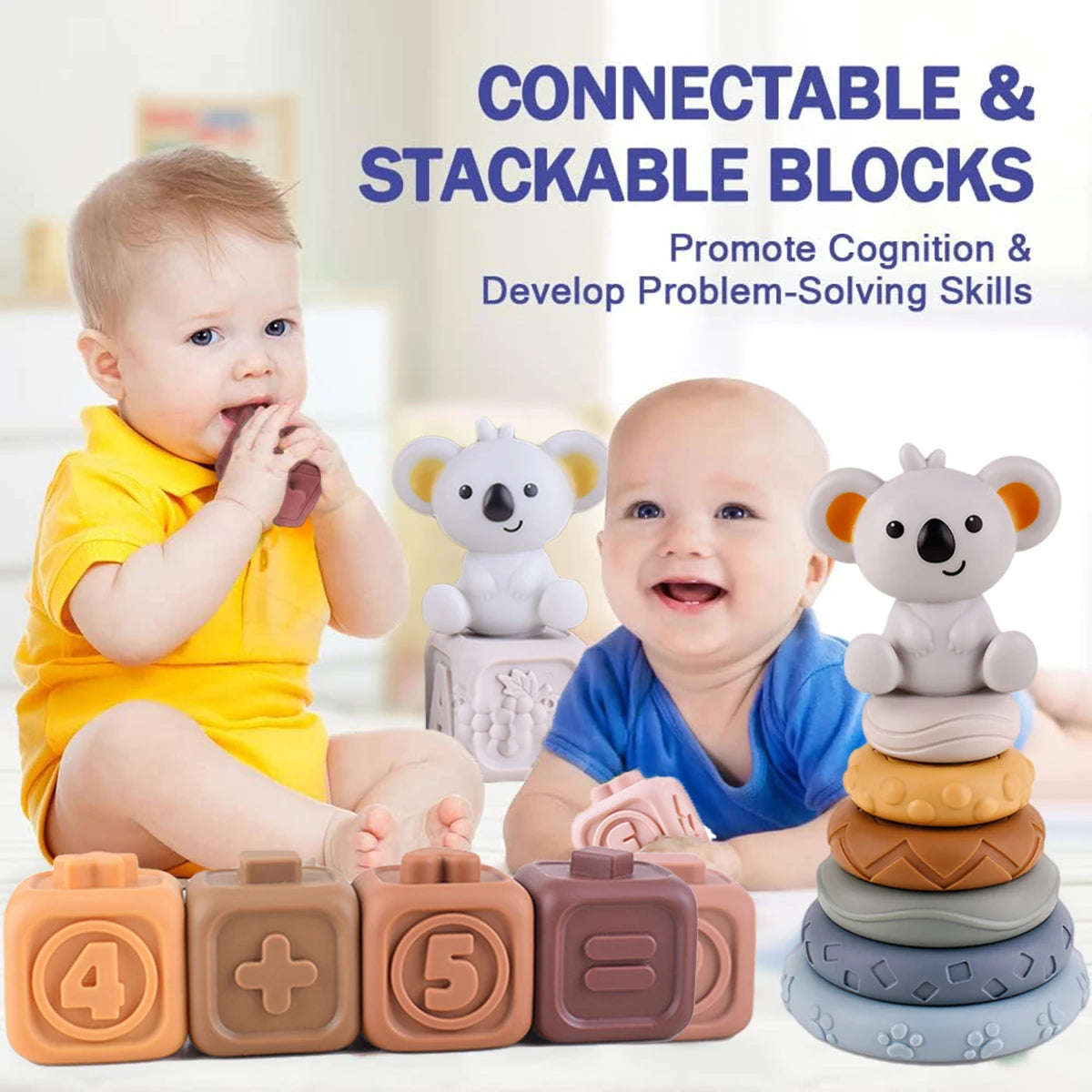 Silicone Building Blocks Toys 6pcs