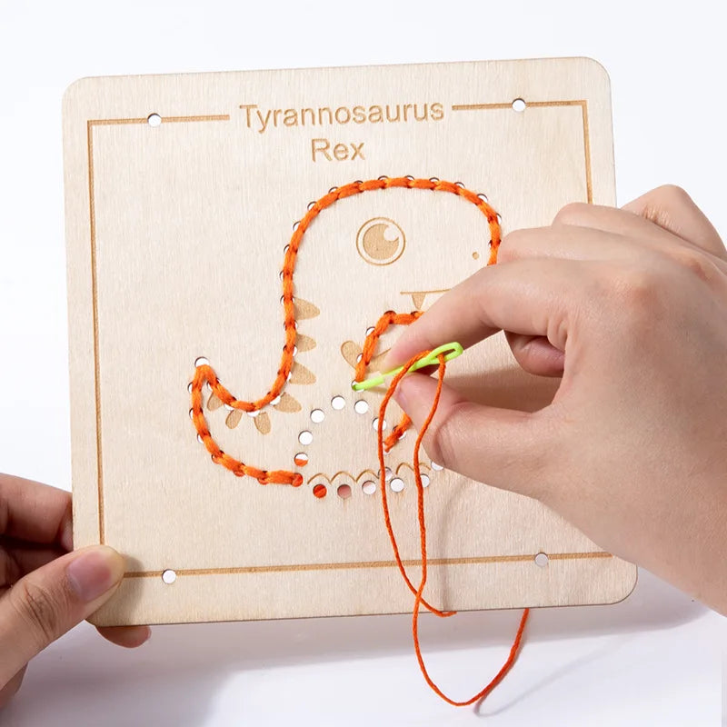 Embroidery Wooden Lacing Toy