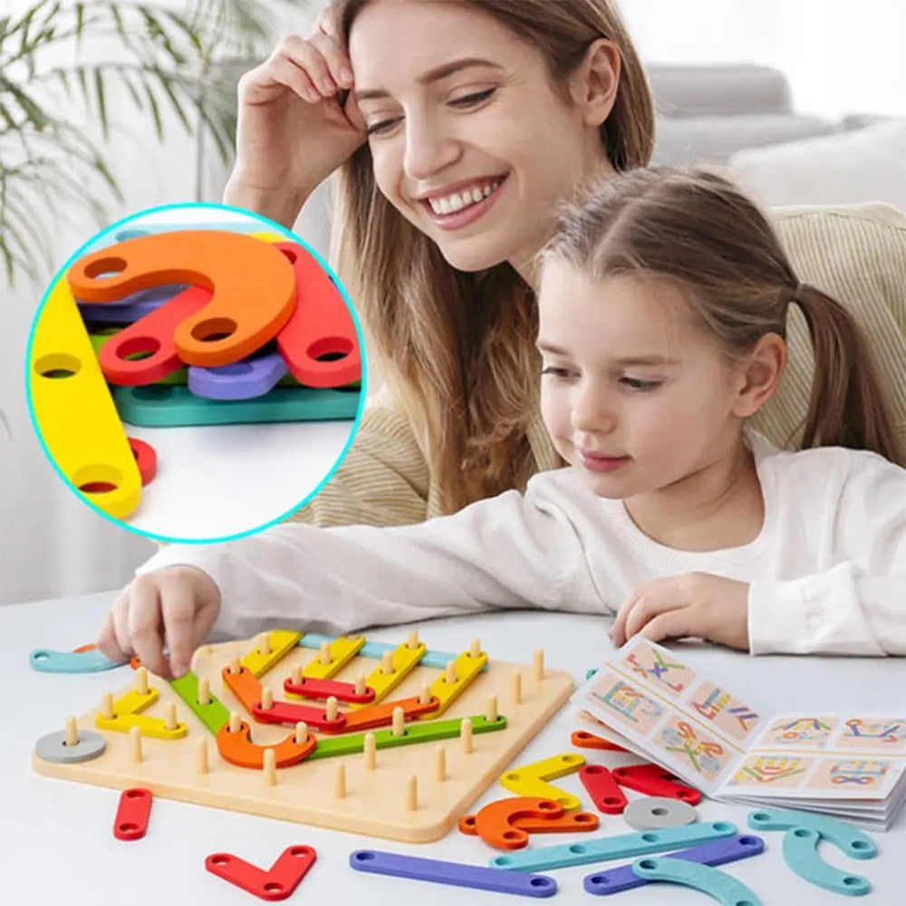 Board Puzzle Toy (Geometric Graphics with Cards)