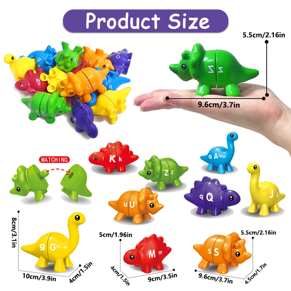 Dinosaur Matching Letters and Numbers